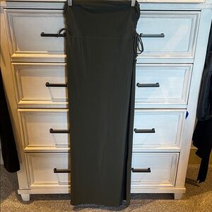 White House Black Market Dark Green Midi Dress - Like new convertible dress/skir